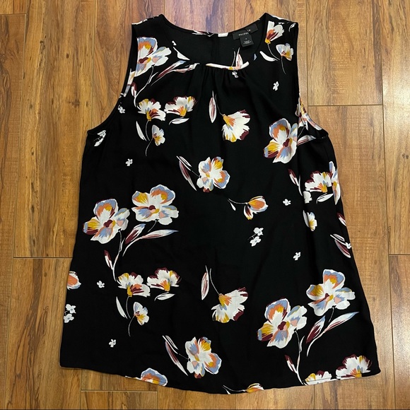Nordstrom Halogen Floral Print Crewneck Sleeveless Blouse Size S - Picture 8 of 16